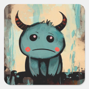 Adesivo Quadrado Colírio e Cornos