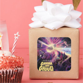 Adesivo Quadrado Colisão Cósmica de Kilonova Ray Burst Pulsares Gam