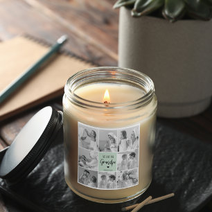 Adesivo Quadrado Collage Photo Best Grandpa Ever Pastel Mint Gift