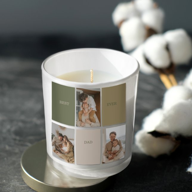 Adesivo Quadrado Collage Photo Modern Best Pai Alguma Vez Gift (Criador carregado)