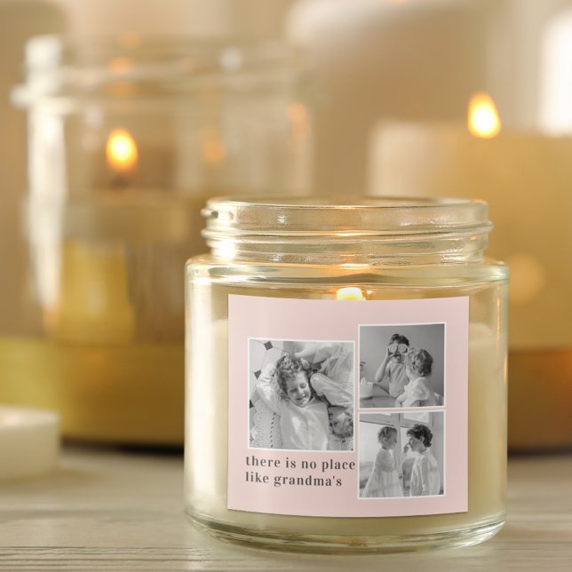 Adesivo Quadrado Collage Photo Pastel Pink Melhor Presente Avô (Criador carregado)