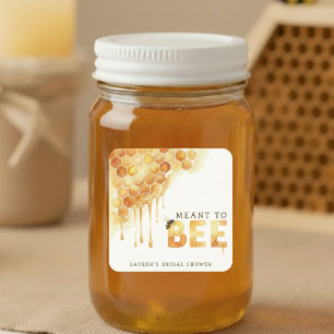 Adesivo Quadrado Colmeia de Mel Meant to Bee Pintura em Aquarela Ch