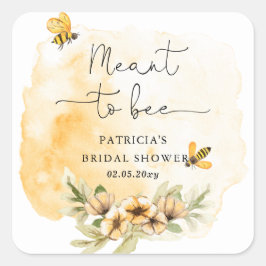 Adesivo Quadrado Colmeia Floral Chá de Noiva Abelha