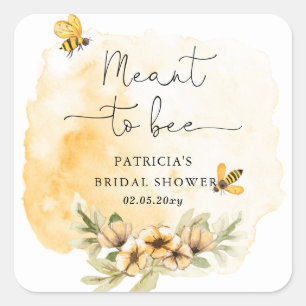 Adesivo Quadrado Colmeia Floral Chá de Noiva Abelha Mel