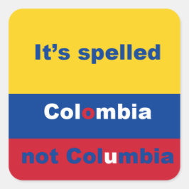 Adesivo Quadrado Colômbia não é Columbia Square Sticker