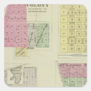 Adesivo Quadrado Colônia, Kincade, Mont IDA, e Westphalia, Kansas