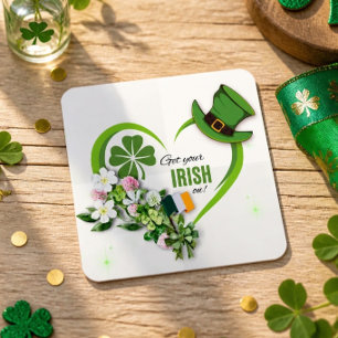 Adesivo Quadrado Coloque seu lado Irlandês! 3" 