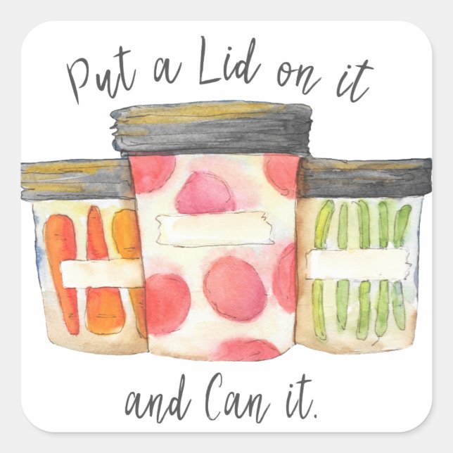 Adesivo Quadrado Coloque uma tampa nele e pode! (Frente)