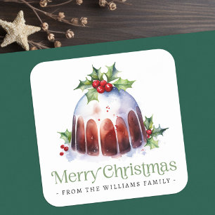 Adesivo Quadrado Coloração aquosa de fraldas de Natal