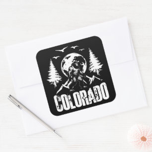 Adesivo Quadrado Colorado Day Bigfoot Vintage Hiking