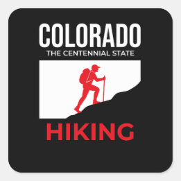 Adesivo Quadrado Colorado Hiking – The Centennial State USA