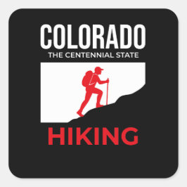 Adesivo Quadrado Colorado Hiking – The Centennial State USA