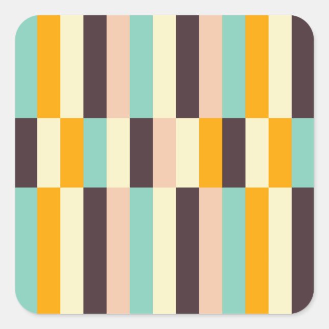 Adesivo Quadrado Colorful geometric pattern with vertical stripes  (Frente)