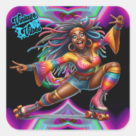 Adesivo Quadrado Colorful-Me Hippie Chic Vintage Sticker