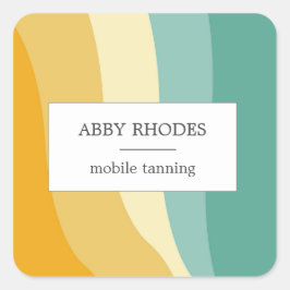 Adesivo Quadrado Colorful wave lines personalized