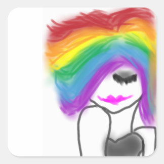 Adesivo Quadrado Colorida Beauty Sticker