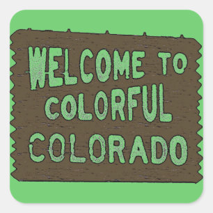 Adesivo Quadrado Colorida do Colorado, sinal de boas-vindas
