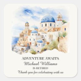 Adesivo Quadrado Colorida Grécia Colorida Village Hill