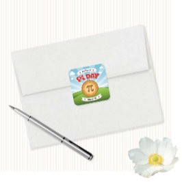 Adesivo Quadrado Colorida Pi Day