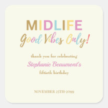 Colorido Divertido Aniversário de 50 Anos com Boas