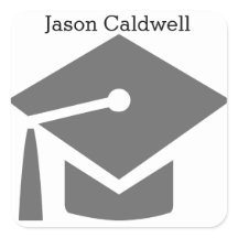 Adesivo Quadrado com Nome - Tampa de Graduação