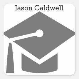 Adesivo Quadrado com Nome - Tampa de Graduação