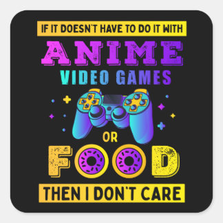 Adesivo Quadrado com videos games de anime ou comida legal presente