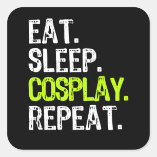 Adesivo Quadrado coma dormir cosplay repetir cosplayer