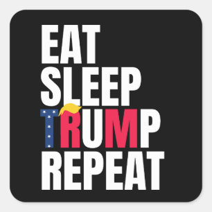 Adesivo Quadrado Coma Dormir Trump Repetir Presidente Trump Reeleiç