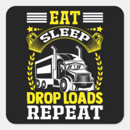 Adesivo Quadrado Coma, Durma, Carga Largamente A Cotação Engraçada