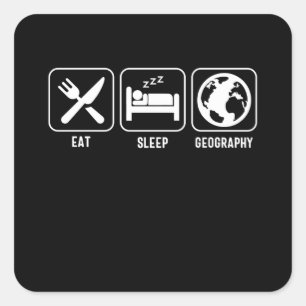 Adesivo Quadrado Coma. Durma. Geografia