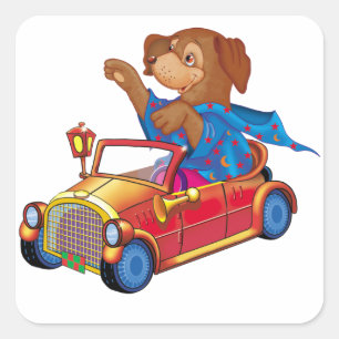 Adesivo Quadrado comboio e carro