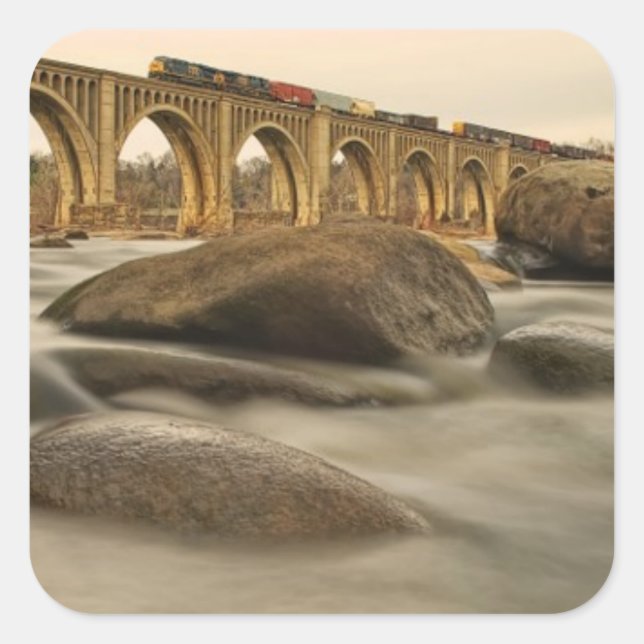 Adesivo Quadrado Comboio sobre James River (Frente)