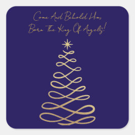 Adesivo Quadrado Come And Behold Him | Christmas Square Stickers
