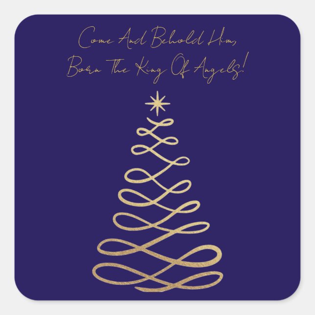Adesivo Quadrado Come And Behold Him | Christmas Square Stickers (Frente)