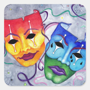 Adesivo Quadrado Comédia e Tragédia