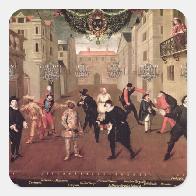 Adesivo Quadrado Comediantes italianos e franceses (Frente)