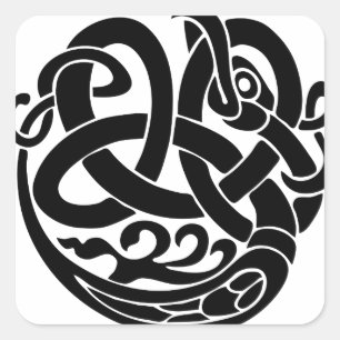 Adesivo Quadrado comedor Jormungandr do mundo da serpente do mundo