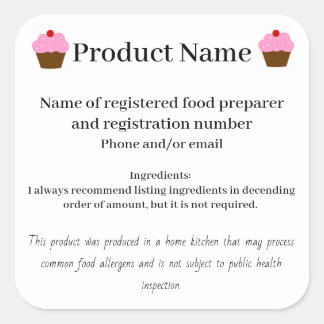 Adesivo Quadrado comida da lei da cabana de arizona de padaria com