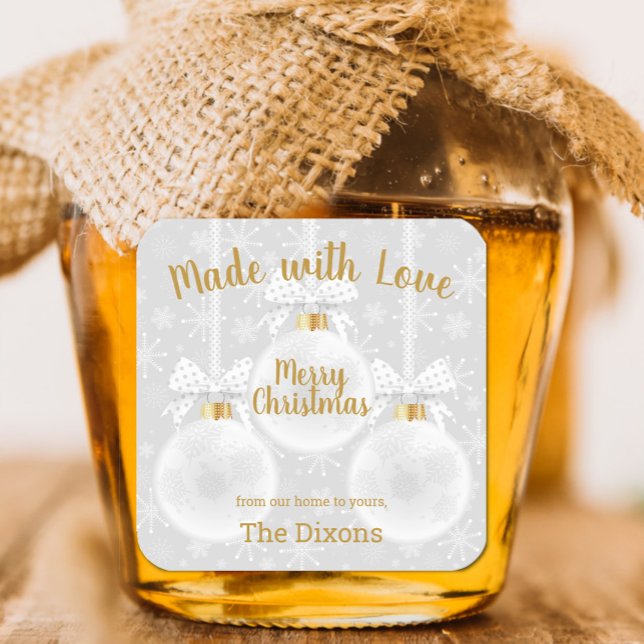 Adesivo Quadrado Comida de Enfeites de natal caseiras com amor (Criador carregado)