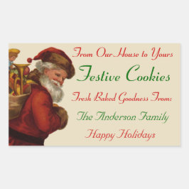 Adesivo Quadrado Comida de Férias de Papais noeis Moídos Antigos