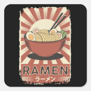 Adesivo Quadrado Comida de Ramen Japonês Perfeito   Ramen Lover