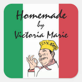 Adesivo Quadrado Comida Italiana Homemade Personalizada