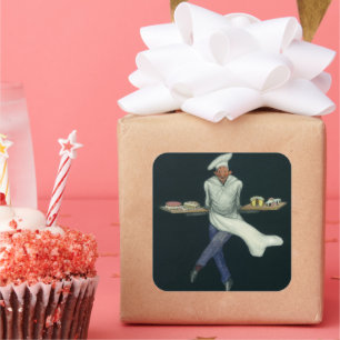 Adesivo Quadrado Comidas de vindima, padeiro com pastelaria