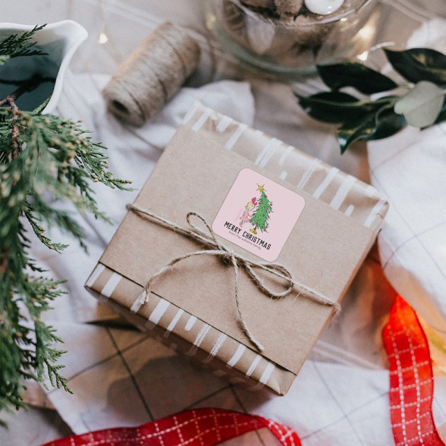 Adesivo Quadrado Como é que o Grpolegadas roubou o Natal | Cindy-Lo (Sticker on gift)