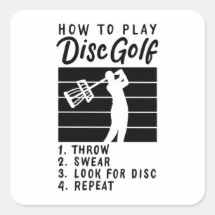 Adesivo Quadrado Como Jogar Golf De Disco
