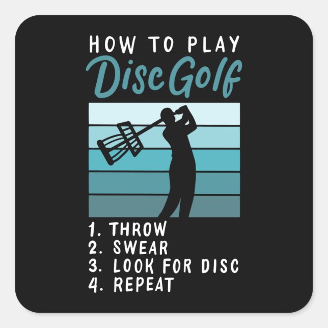 Adesivo Quadrado Como Jogar Golf De Disco (Frente)