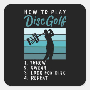 Adesivo Quadrado Como Jogar Golf De Disco