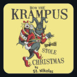 Adesivo Quadrado Como o Krampus roubou a camisa de Natal<br><div class="desc">Como a camisa de Natal do Krampus Roubou krampus, natal, xmas, feriado, krampusnacht, demônio, diabo, monstro, krampus christmas, feliz krampus, gruss vom krampus, santa claus, saudações do krampus, alegria, papais noeis, horror, engraçado, folclore, vintage, krampus pus o diabo de natal, feriados, inverno, mau, o krampus, o natal alternativo, o doce,...</div>