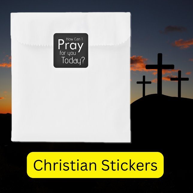 Adesivo Quadrado Como Posso Rezar Por Ti? Stickers Cristãos (Criador carregado)